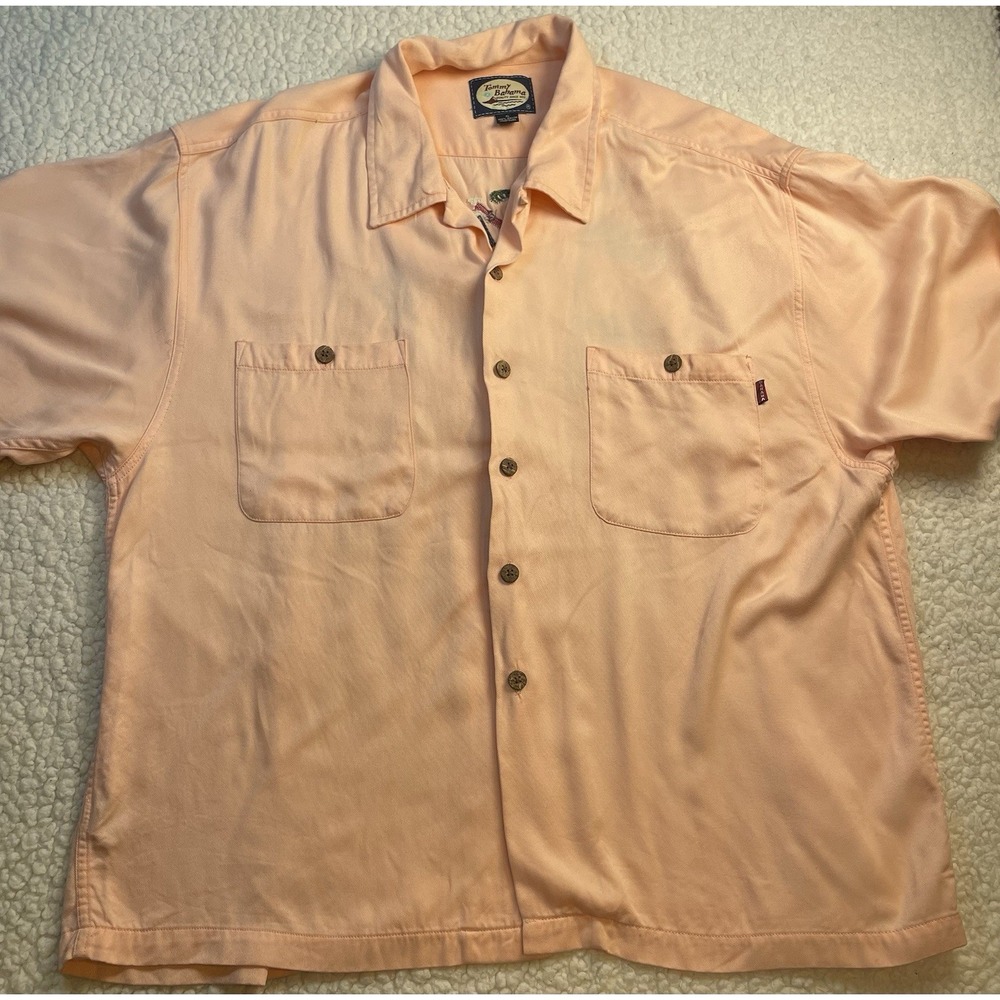 Tommy Bahama Shirt Mens XL  Rayon Cigar Club Relax Embroidered Vintage Style
